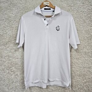 Greyson Polo Shirt Mens Large White brrr Cooling Embroidered Logo‎ Golf Sporty